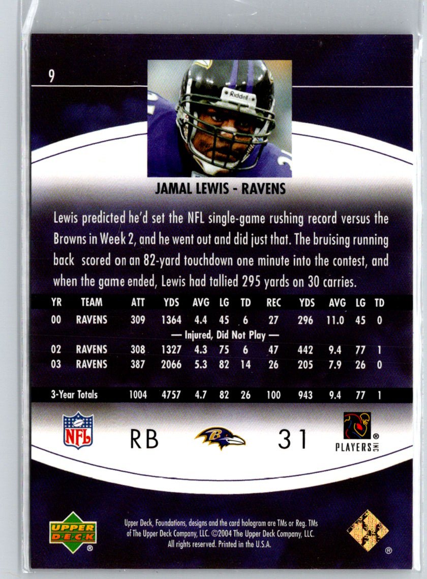 2004 Upper Deck Foundations #9 Jamal Lewis Exclusive Gold #/100 F2