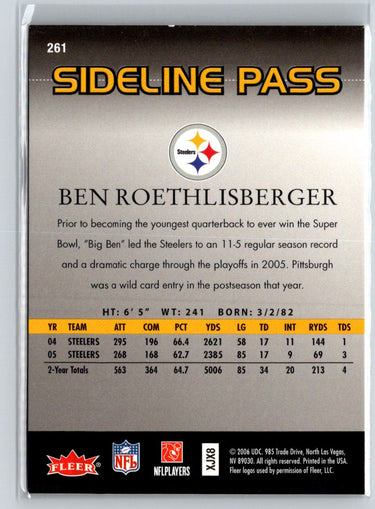 2006 Flair Showcase #261 Ben Roethlisberger #/999 F3