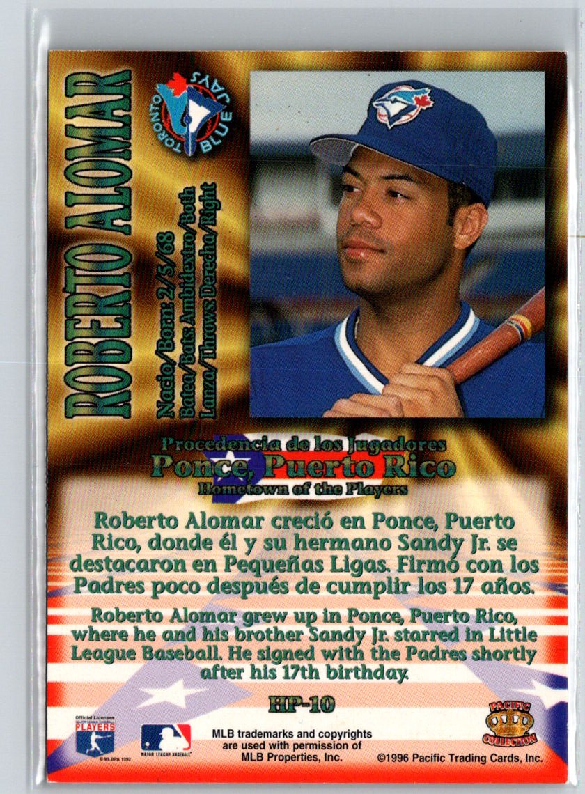 1996 Pacific Crown Collection #HP-10 Roberto Alomar Hometown of the Players F3