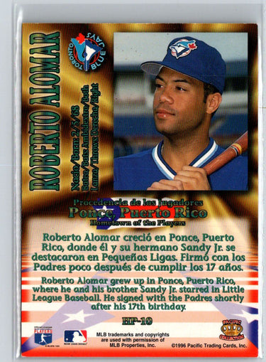 1996 Pacific Crown Collection #HP-10 Roberto Alomar Hometown of the Players F3