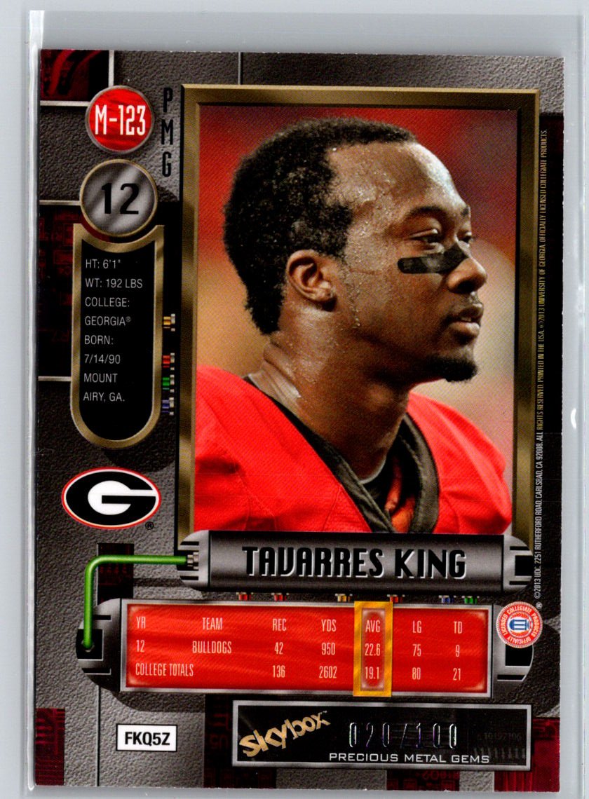 2013 Fleer Retro Tavarres King Metal Universe Precious Metal Gems Red /100 F3
