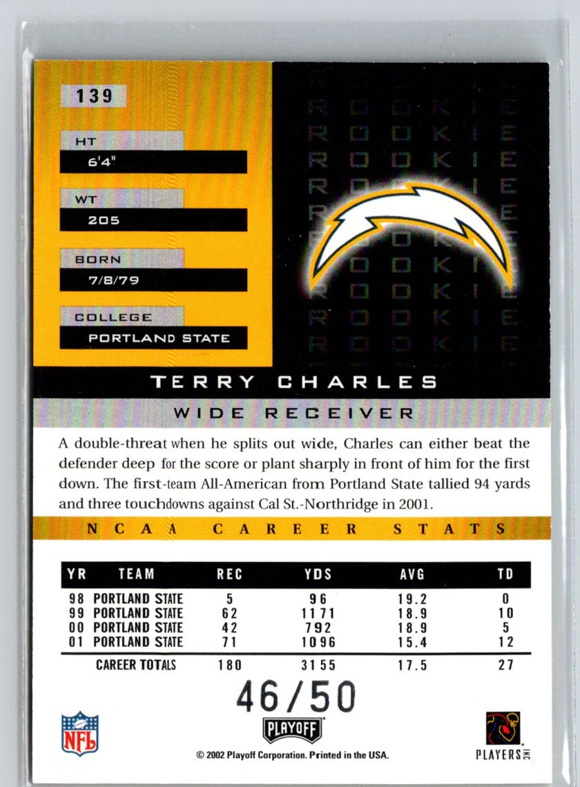 2002 Playoff Honors #139 Terry Charles O's #/50 F3