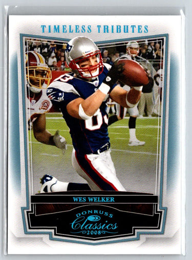 2008 Donruss Classics #60 Wes Welker Timeless Tributes Platinum #/25 F3