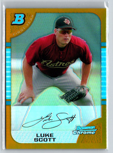 2005 Bowman Chrome #187 Luke Scott Gold Refractors #/50 F4