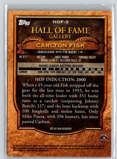 2017 Topps Gallery #HOF-3 Carlton Fisk Hall of Fame Gallery Blue #/99 F4