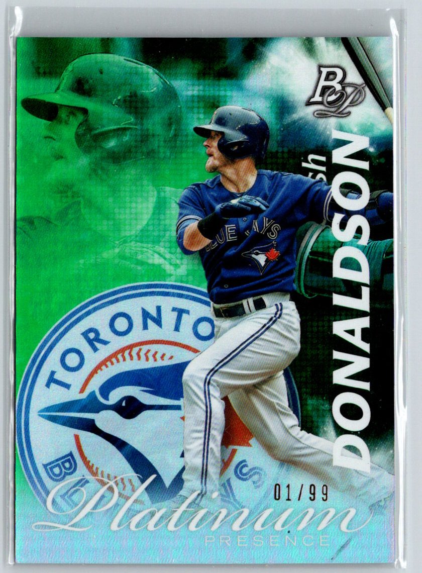 2017 Bowman Platinum #PP-JD Josh Donaldson Platinum Presence Green #/99 F4