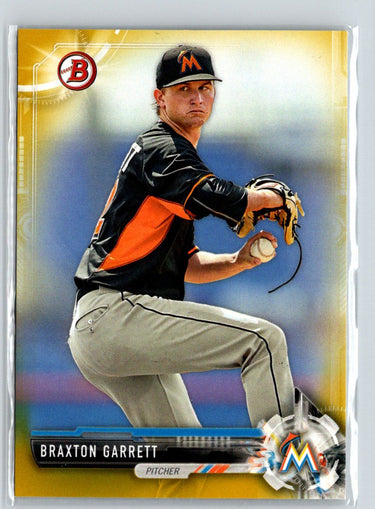 2017 Bowman #BP33 Braxton Garrett Prospects Gold #/50 F5