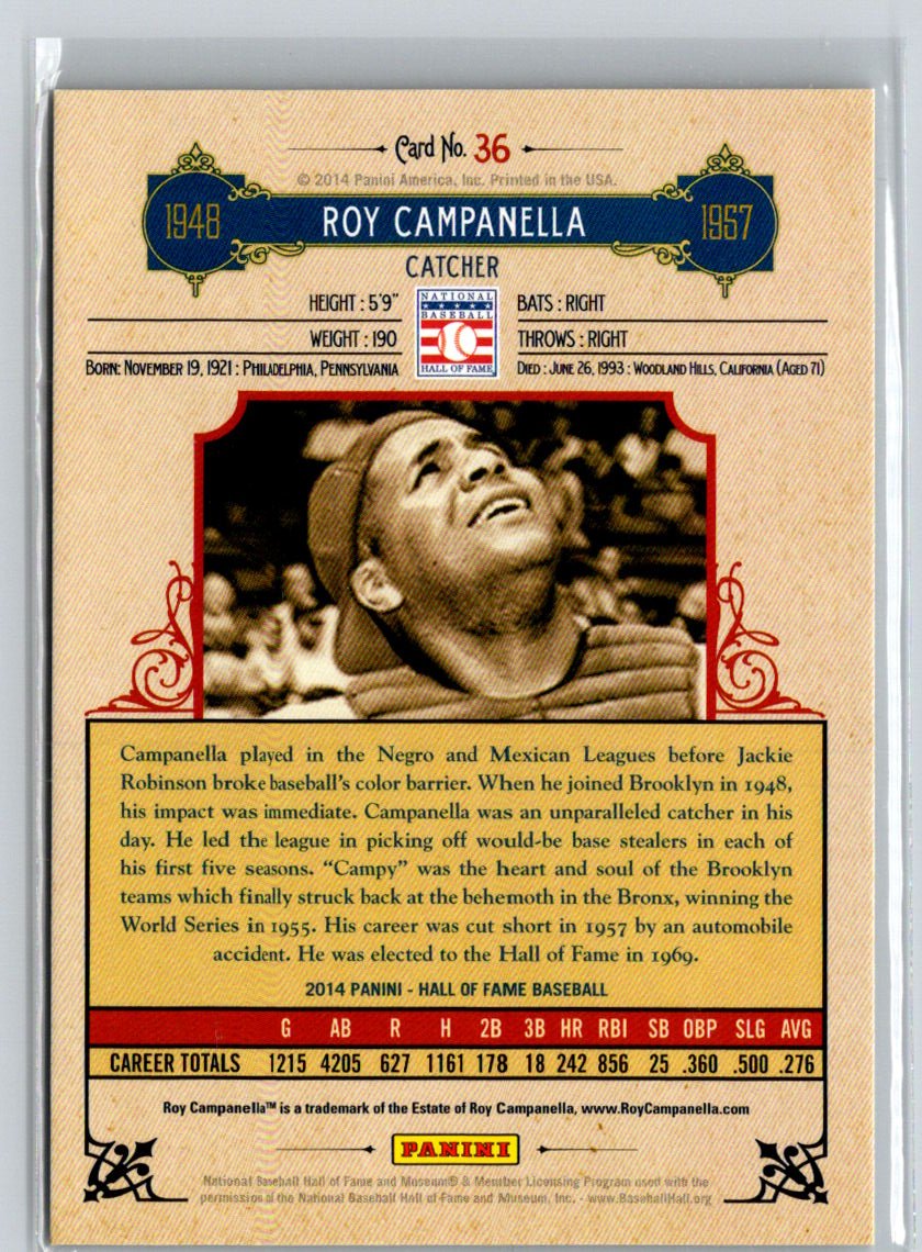 2014 Panini Hall of Fame 75th Year Anniversary Red #36 Roy Campanella #/75 F5