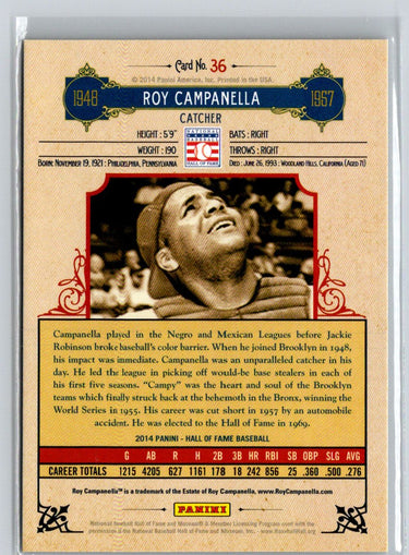 2014 Panini Hall of Fame 75th Year Anniversary Red #36 Roy Campanella #/75 F5