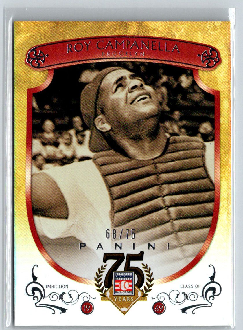 2014 Panini Hall of Fame 75th Year Anniversary Red #36 Roy Campanella #/75 F5