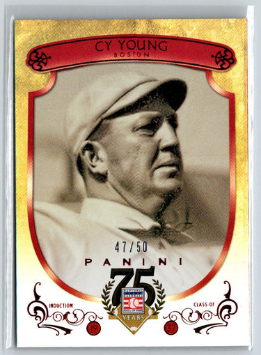 2014 Panini Hall of Fame 75th Year Anniversary Red #7 Cy Young #/50 F5