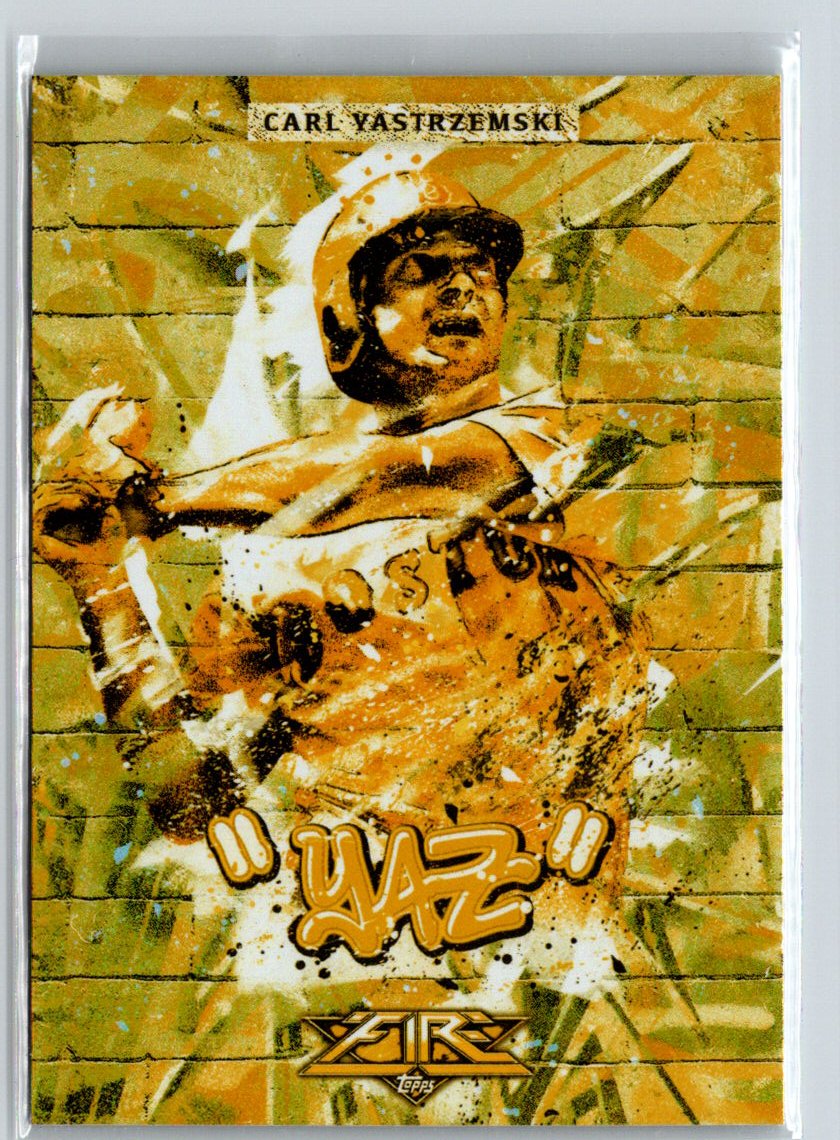 2017 Topps Fire #M-31 Carl Yastrzemski Monikers Gold Minted F5