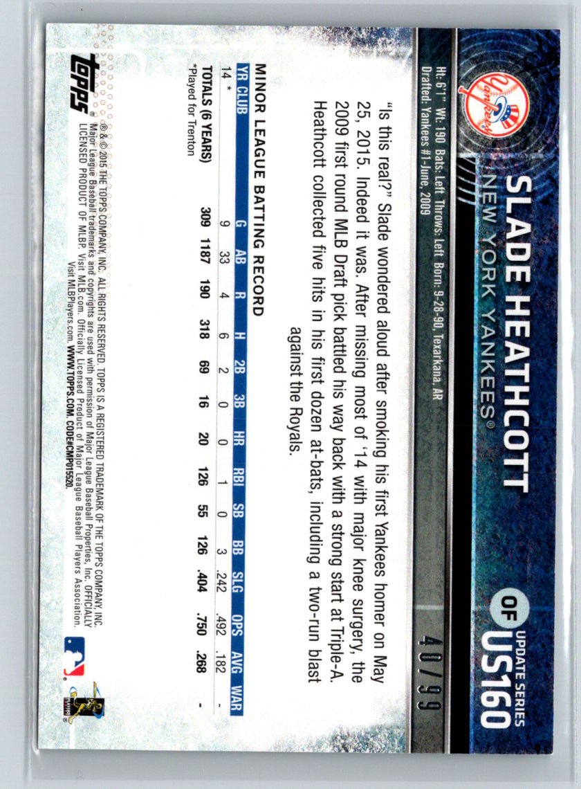2015 Topps Update #US160 Slade Heathcott Snow Camo #/99 F6