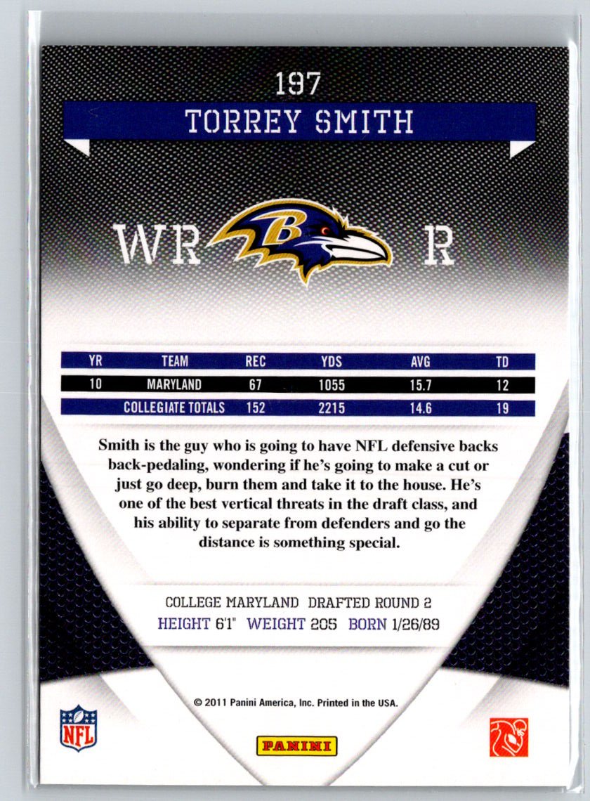 2011 Donruss Elite #197 Torrey Smith #/999 F6