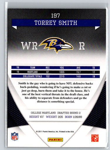 2011 Donruss Elite #197 Torrey Smith #/999 F6