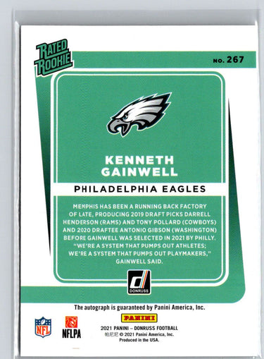 2021 Donruss - Rated Rookies Autographs Bronze #267 Kenneth Gainwell F7