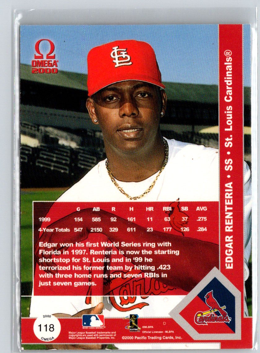 2000 Pacific Omega #118 Edgar Renteria Gold #/120 F7
