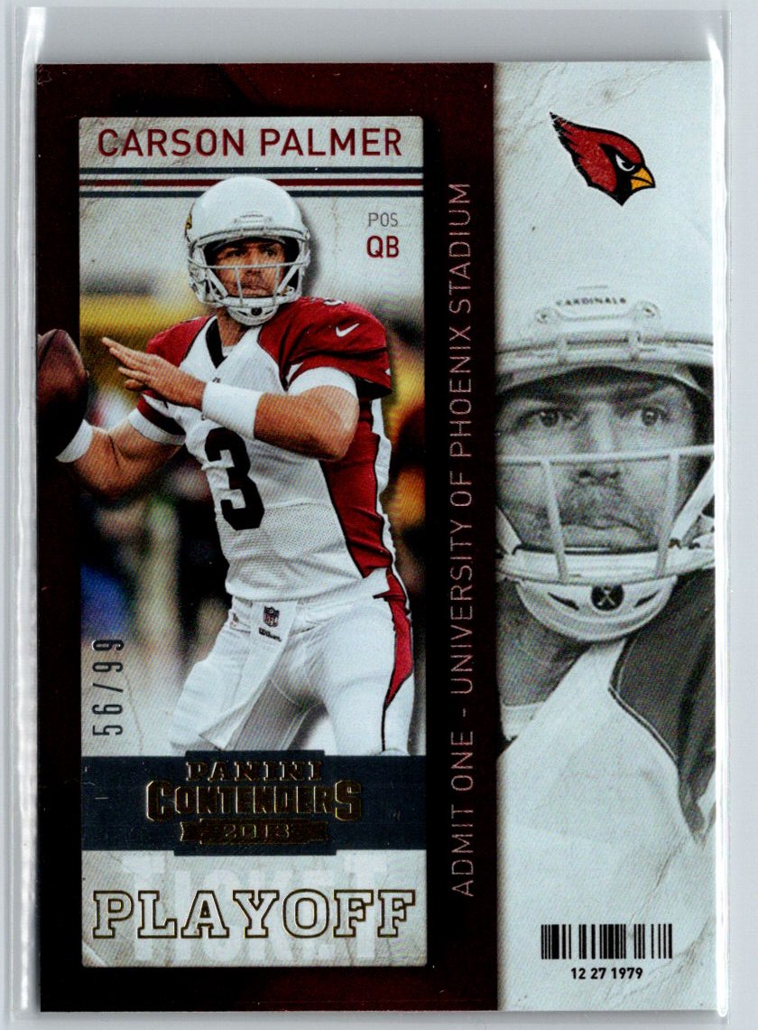 2013 Panini Contenders #24 Carson Palmer Playoff Ticket #/99 F7