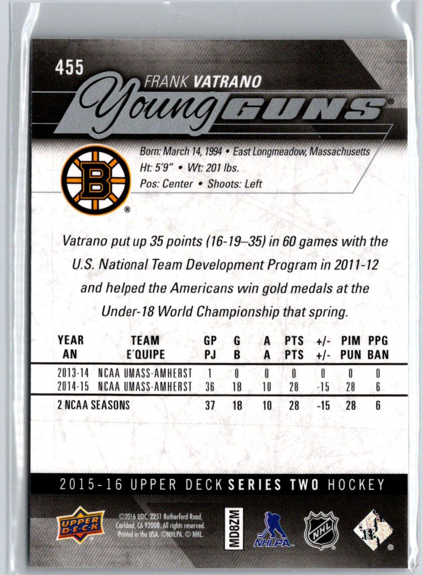 2015-16 Upper Deck #455 Frank Vatrano F7