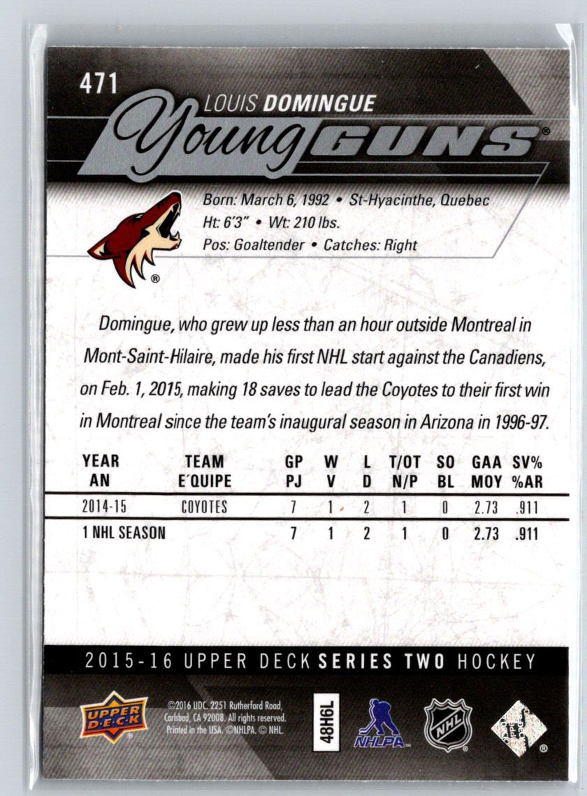 2015-16 Upper Deck #471 Louis Domingue F7