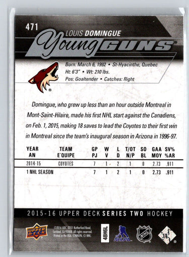 2015-16 Upper Deck #471 Louis Domingue F7