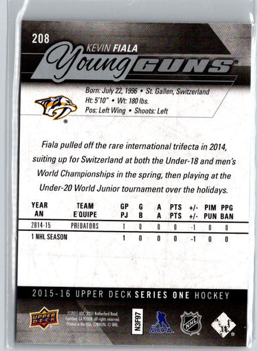 2015-16 Upper Deck #208 Kevin Fiala F7