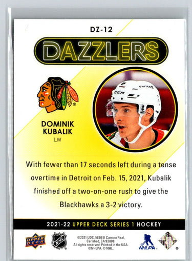 2021-22 Upper Deck #DZ-12 Dominik Kubalik Dazzlers Green F8