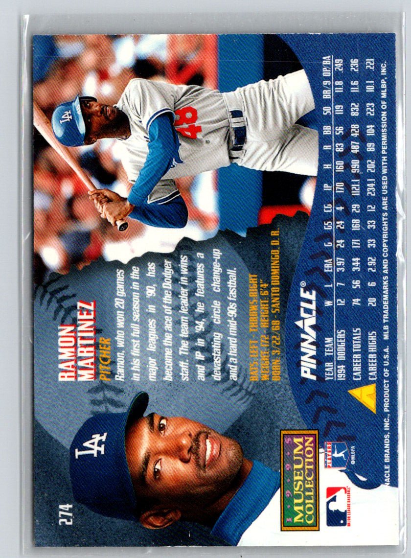 1995 Pinnacle #274 Ramon Martinez Museum Collection F8