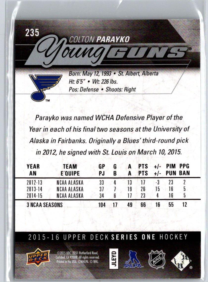 2015-16 Upper Deck #235 Colton Parayko F8