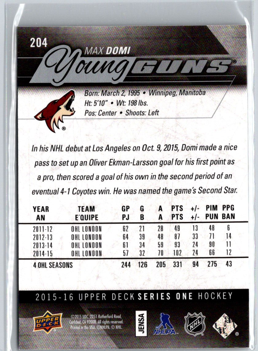 2015-16 Upper Deck #204 Max Domi F8