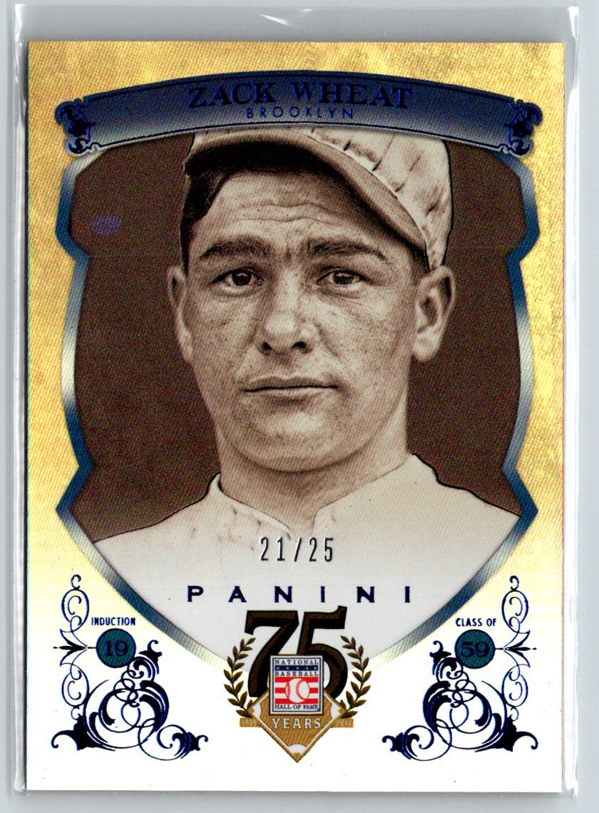 2014 Panini Hall of Fame 75th Year Anniversary Blue Frame #29 Zack Wheat #/25 F8