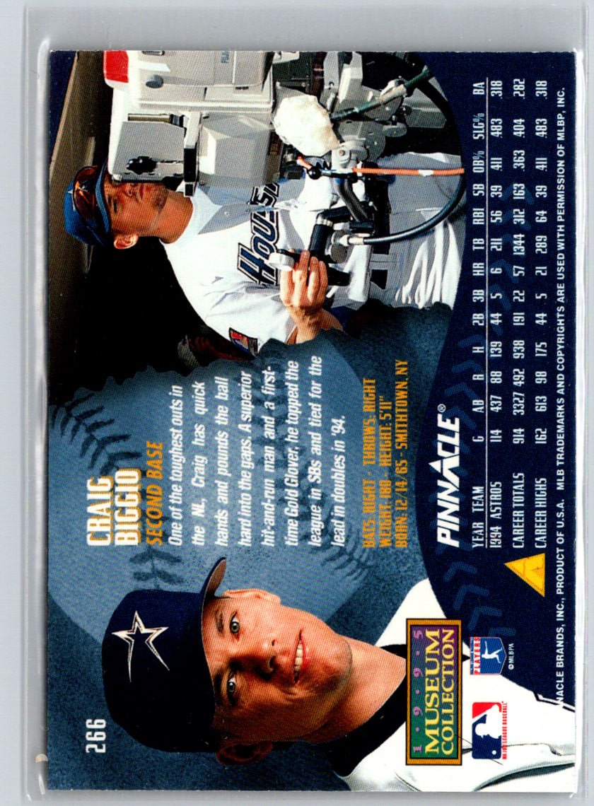 1995 Pinnacle #266 Craig Biggio Museum Collection F9