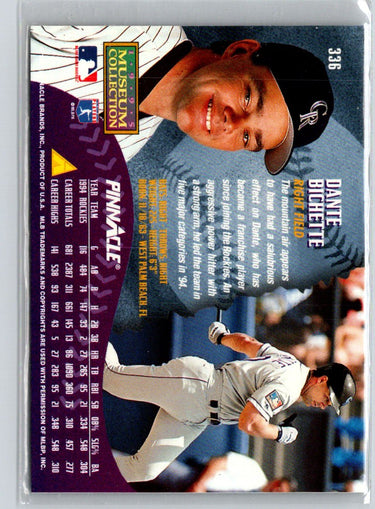 1995 Pinnacle #336 Dante Bichette Museum Collection F9