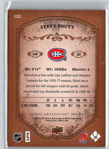2008-09 Upper Deck Artifacts #122 Steve Shutt #/999 F9