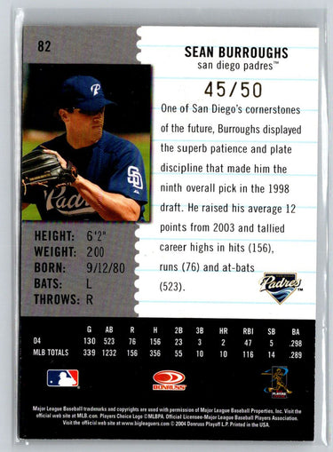 2005 Leaf Century #82 Sean Burroughs Post Marks Gold #/50 F9