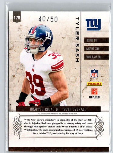 2011 Panini Plates & Patches #178 Tyler Sash Gold #/50 F9