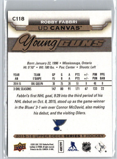 2015-16 Upper Deck #C118 Robby Fabbri UD Canvas F10