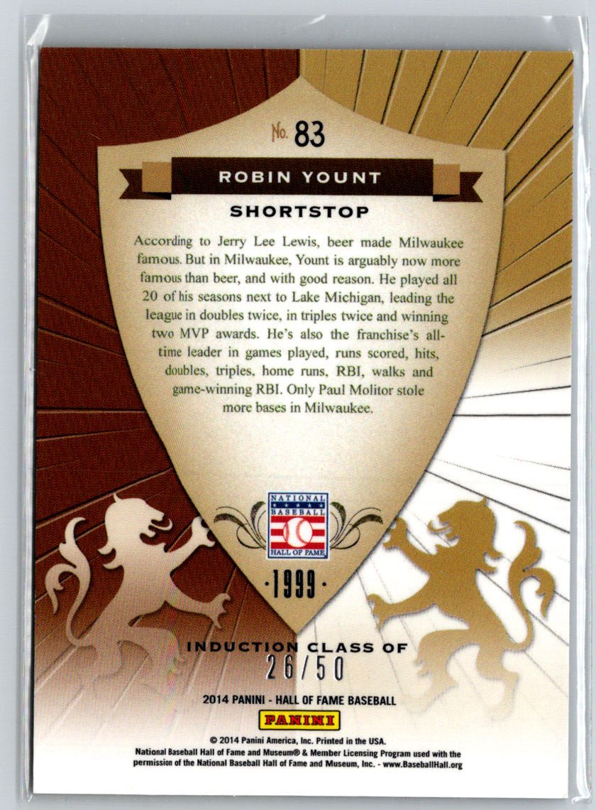 2014 Hall of Fame 75th Anniversary Crusade Purple #83 Robin Yount #/50 F10