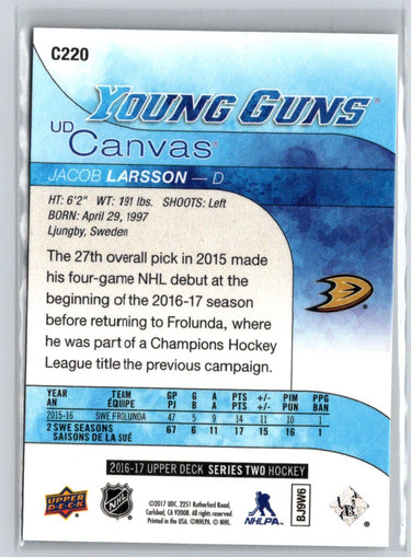 2016-17 Upper Deck #C220 Jacob Larsson UD Canvas F11