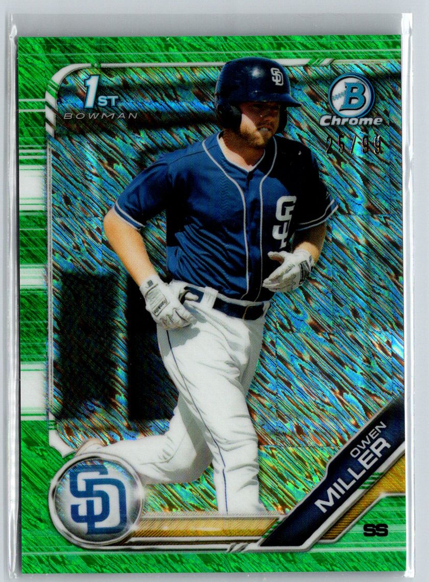 2019 Bowman Chrome #BCP-170 Owen Miller Prospects Green Shimmer #/99 F11