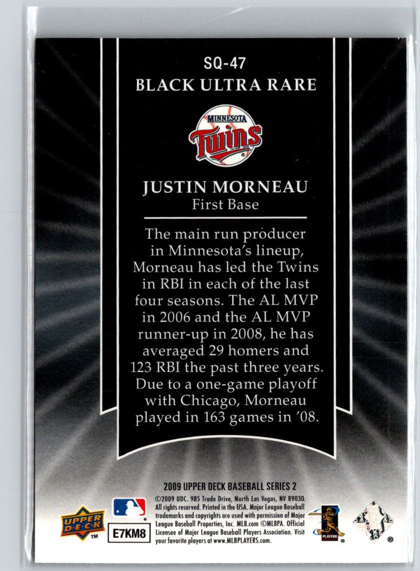 2009 Upper Deck #SQ-47 Justin Morneau StarQuest Black Ultra Rare F11