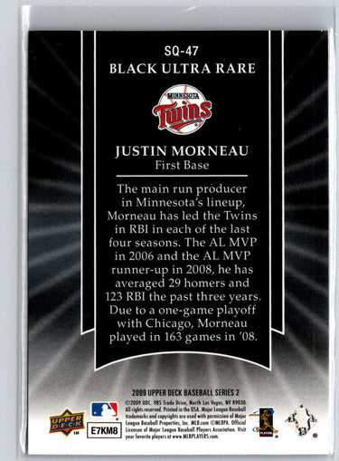 2009 Upper Deck #SQ-47 Justin Morneau StarQuest Black Ultra Rare F11