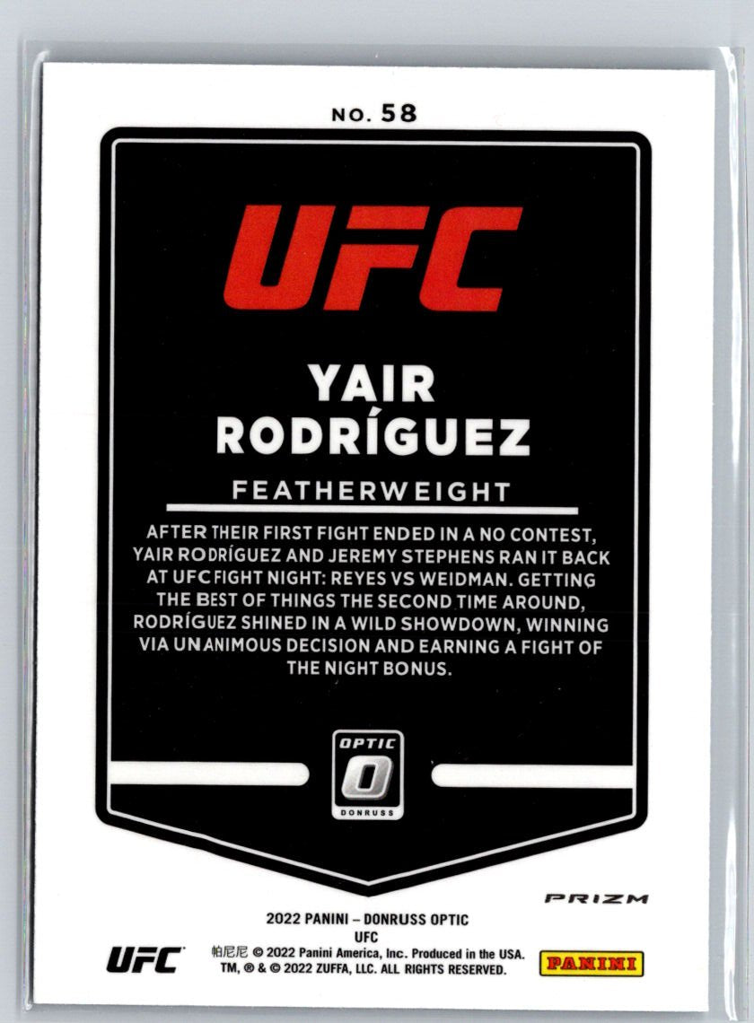 2022 Donruss Optic UFC #58 Yair Rodriguez Blue Velocity F12