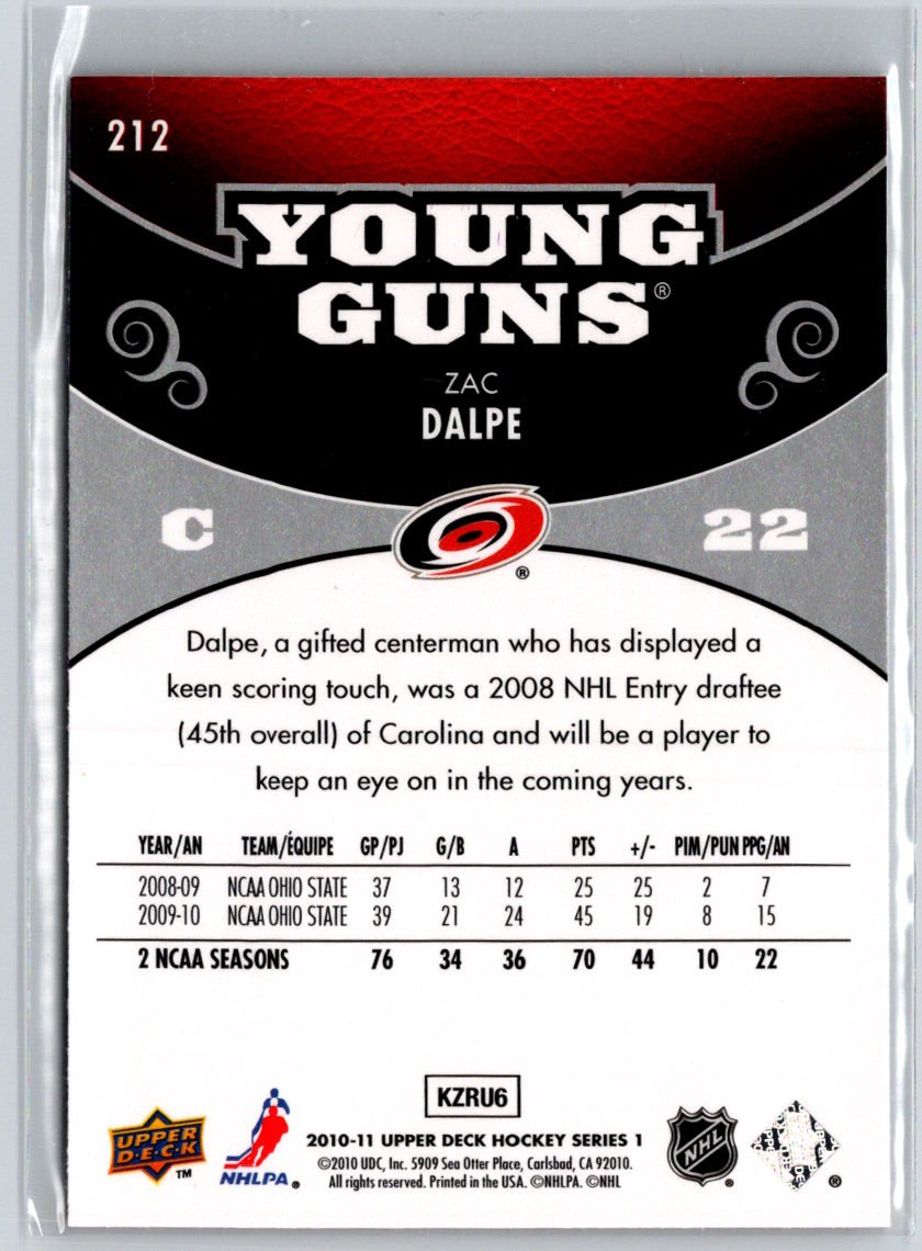 2010-11 Upper Deck #212 Zac Dalpe F13