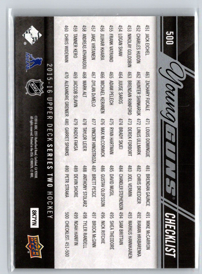 2015-16 Upper Deck #500 Jack Eichel / Zachary Fucale YG, CL F13