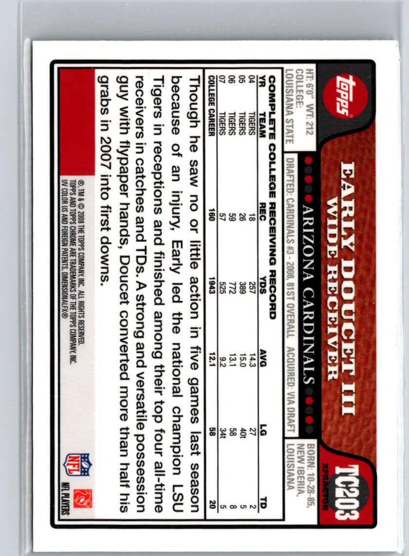 2008 Topps Chrome #TC203 Early Doucet Refractors F13