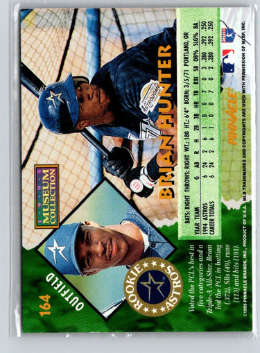 1995 Pinnacle #164 Brian Hunter Museum Collection F13