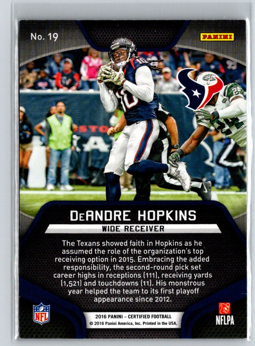 2016 Panini Certified #19 DeAndre Hopkins Skills Mirror Gold #/25 F13