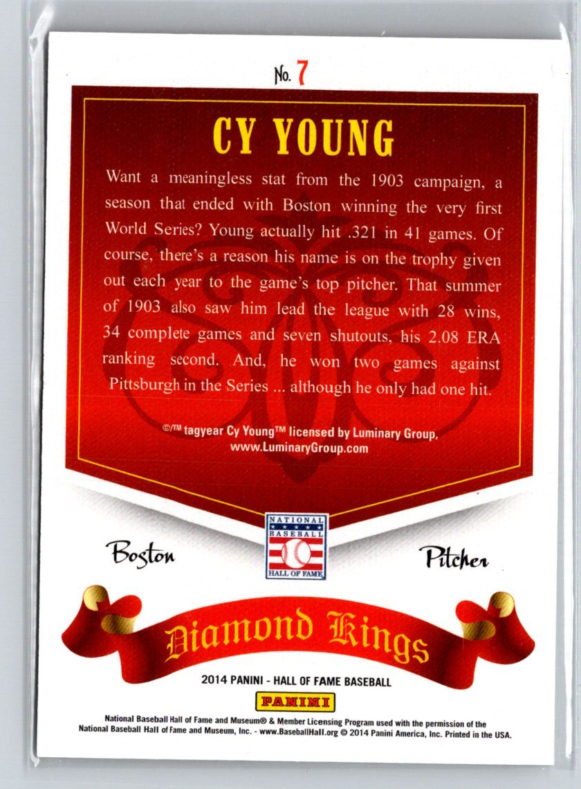 2014 Panini Hall of Fame Diamond Kings Red #7 Cy Young #/75 F13