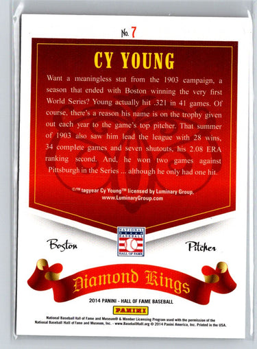 2014 Panini Hall of Fame Diamond Kings Red #7 Cy Young #/75 F13